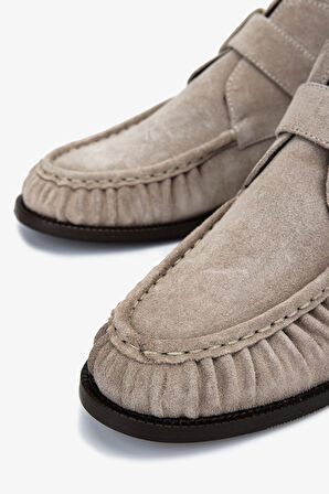 Valmenti Kadın Hakiki Deri Bej Süet Düz Bot 1167 1014 BN BOT SK25-26 BEJ SUET