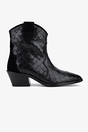 Valmenti Kadın Hakiki Deri Siyah Topuklu Bot 1167 4033 BN BOT SK25-26 SIYAH PTN BSK