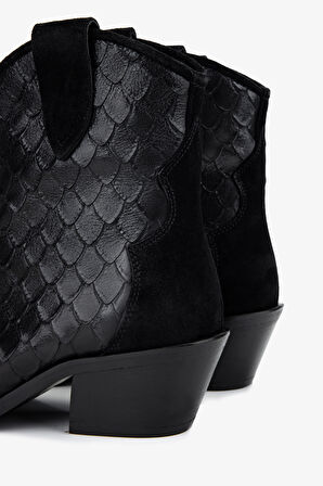 Valmenti Kadın Hakiki Deri Siyah Topuklu Bot 1167 4033 BN BOT SK25-26 SIYAH PTN BSK