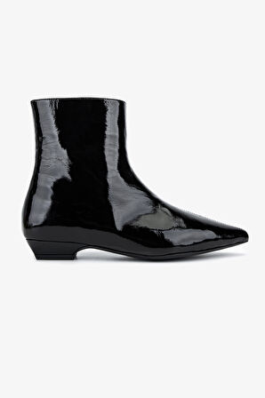 Valmenti Kadın Hakiki Deri Siyah Rugan Topuklu Bot 1167 4047 BN BOT SK25-26 SIYAH RGN