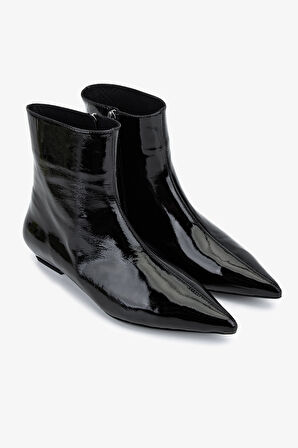 Valmenti Kadın Hakiki Deri Siyah Rugan Topuklu Bot 1167 4047 BN BOT SK25-26 SIYAH RGN