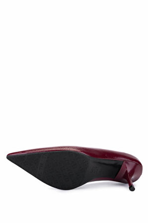 Tamer Tanca Kadın Suni Deri Bordo Rugan Topuklu Ayakkabı 1160 2026 BN AYK SK25-26 BORDO KRSK RGN