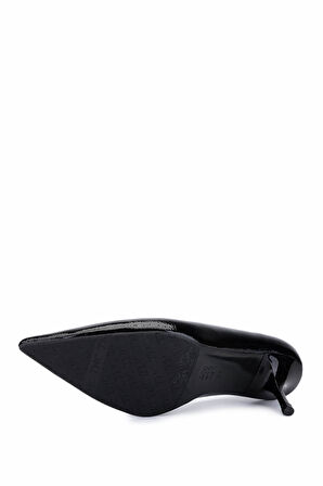 Tamer Tanca Kadın Suni Deri Siyah Rugan Topuklu Ayakkabı 1160 2026 BN AYK SK25-26 SIYAH KRSK RGN