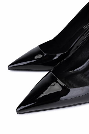 Tamer Tanca Kadın Siyah Rugan Topuklu Ayakkabı 1160 3400 BN AYK SK25-26 SIYAH RGN