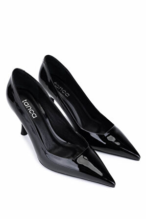 Tamer Tanca Kadın Siyah Rugan Topuklu Ayakkabı 1160 3400 BN AYK SK25-26 SIYAH RGN