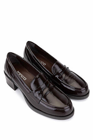 Tamer Tanca Kadın Hakiki Deri Kahverengi Rugan Makosen Ayakkabı 488 3632 BN AYK SK25-26 KAHVE KRSK RGN