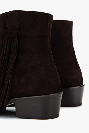 Valmenti Kadın Hakiki Deri Kahverengi Süet Topuklu Bot 1168 8141 BN BOT SK25-26 KAHVE SUET