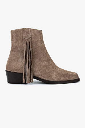 Valmenti Kadın Hakiki Deri Vizon Süet Topuklu Bot 1168 8141 BN BOT SK25-26 VIZON SUET