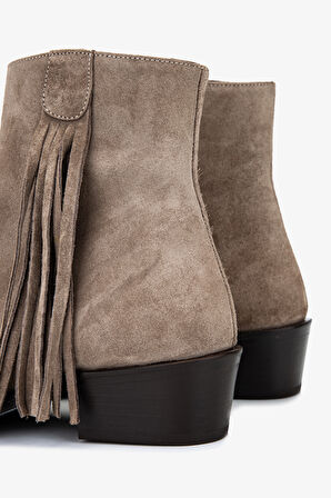 Valmenti Kadın Hakiki Deri Vizon Süet Topuklu Bot 1168 8141 BN BOT SK25-26 VIZON SUET