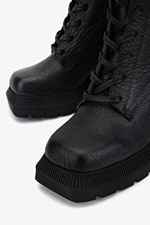 Valmenti Kadın Hakiki Deri Siyah Floter Topuklu Bot 566 6292 BN BOT SK25-26 SIYAH FLTR