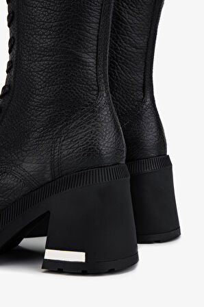 Valmenti Kadın Hakiki Deri Siyah Floter Topuklu Bot 566 6292 BN BOT SK25-26 SIYAH FLTR