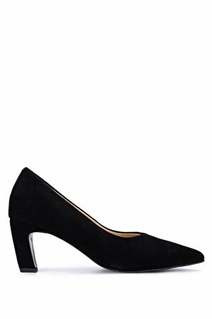 Tamer Tanca Kadın Hakiki Deri Siyah Süet Topuklu Ayakkabı 594 6308 BN AYK SK25-26 SIYAH SUET