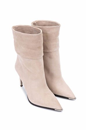 Tamer Tanca Kadın Hakiki Deri Taş Süet Topuklu Bot 594 5087 BN BOT SK25-26 TAS MTS SUET