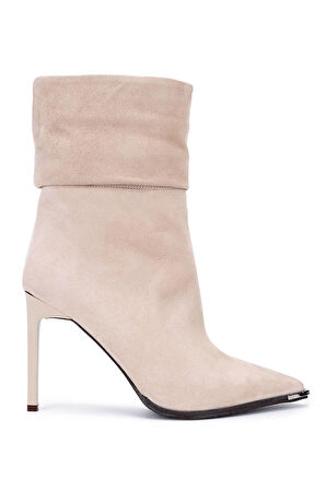 Tamer Tanca Kadın Hakiki Deri Taş Süet Topuklu Bot 594 5087 BN BOT SK25-26 TAS MTS SUET