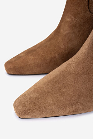 Valmenti Kadın Hakiki Deri Taba Süet Topuklu Çizme 594 5840 BN CZM SK25-26 TABA SUET