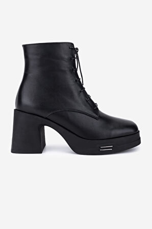 Valmenti Kadın Hakiki Deri Siyah Topuklu Bot 51 86123 BN BOT SK25-26 SIYAH DR