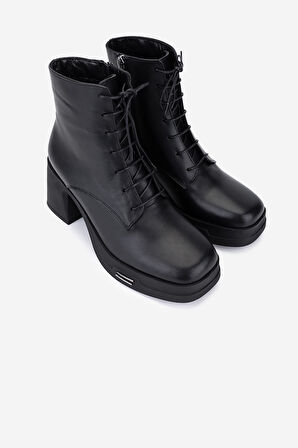 Valmenti Kadın Hakiki Deri Siyah Topuklu Bot 51 86123 BN BOT SK25-26 SIYAH DR