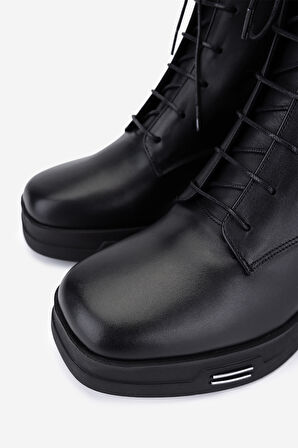 Valmenti Kadın Hakiki Deri Siyah Topuklu Bot 51 86123 BN BOT SK25-26 SIYAH DR