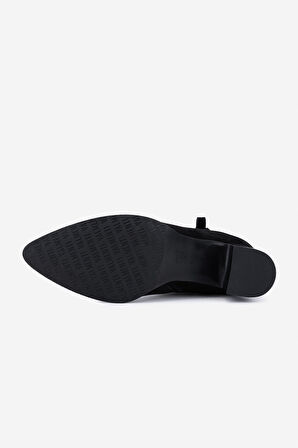 Valmenti Kadın Hakiki Deri Siyah Süet Topuklu Bot 51 8044 BN BOT SK25-26 SIYAH SUET