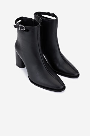 Valmenti Kadın Hakiki Deri Siyah Topuklu Bot 51 8057 BN BOT SK25-26 SIYAH DR