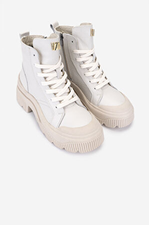 Valmenti Kadın Hakiki Deri Kırık Beyaz Casual Bot 154 5989 BN BOT SK25-26 OFF WHITE FLTR
