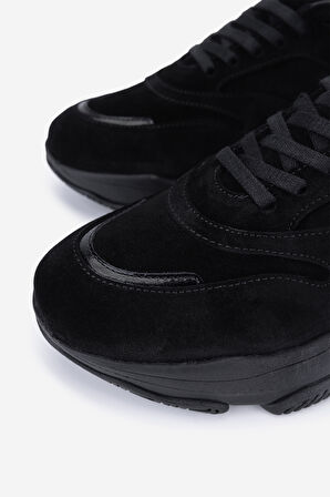 Valmenti Kadın Hakiki Deri Siyah Sneakers & Spor Ayakkabı 154 3396 BN AYK SK25-26 SYH SUET/RGN