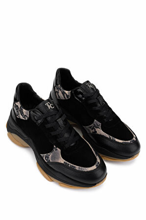 Tamer Tanca Kadın Hakiki Deri Siyah Sneakers & Spor Ayakkabı 154 3382 BN AYK SK25-26 SIYAH