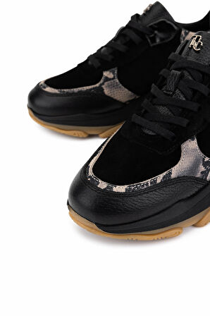 Tamer Tanca Kadın Hakiki Deri Siyah Sneakers & Spor Ayakkabı 154 3382 BN AYK SK25-26 SIYAH