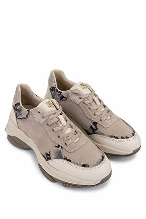 Tamer Tanca Kadın Hakiki Deri Bej Süet Sneakers & Spor Ayakkabı 154 3382 BN AYK SK25-26 BEJ SUET