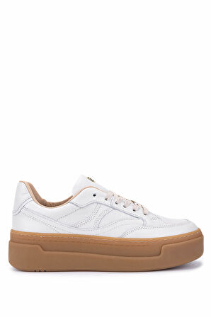 Tamer Tanca Kadın Hakiki Deri Kırık Beyaz Sneakers & Spor Ayakkabı 154 6801 BN AYK SK25-26 OFF WHITE FLTR