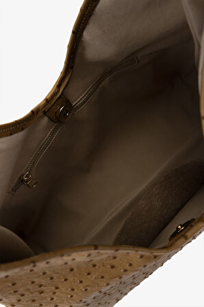 Valmenti Kadın Hakiki Deri Bej Omuz Çanta 1169 6371 BN CNT SK25-26 OCRA