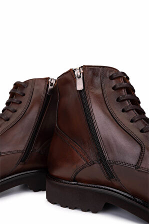 Tamer Tanca Erkek Hakiki Deri Kahverengi Casual Bot 1170 480 ERK BOT SK25-26 KAHVE SPR