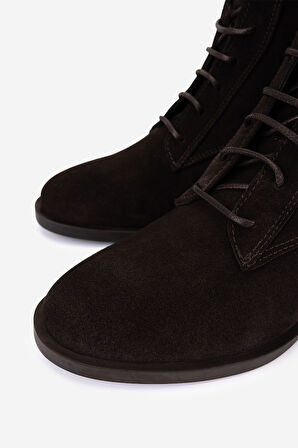 Valmenti Kadın Hakiki Deri Kahverengi Süet Topuklu Bot 33 5010-1 BN BOT SK25-26 KAHVE SUET