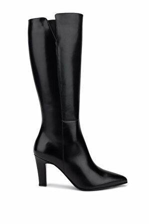 Tamer Tanca Kadın Hakiki Deri Siyah Deri Topuklu Çizme 33 9000 BN CZM SK25-26 SIYAH DR