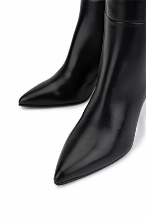 Tamer Tanca Kadın Hakiki Deri Siyah Deri Topuklu Çizme 33 9000 BN CZM SK25-26 SIYAH DR