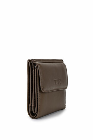 Tamer Tanca Unisex Hakiki Deri Bej Cüzdan Cuzdan 688 1415 CZDN Y25 TOPRAK