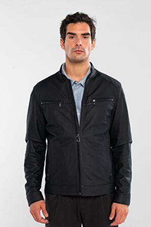 Tamer Tanca Erkek Hakiki Deri Siyah Deri Mont 571 SMR 768  ERK DR MONT SK25/26 SIYAH TAFTA