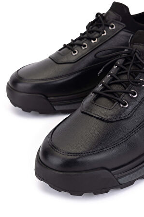 Tamer Tanca Erkek Hakiki Deri Siyah Sneakers & Spor Ayakkabı 1145 1001 ERK AYK SK25-26 SIYAH