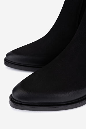 Valmenti Kadın Hakiki Deri Siyah Nubuk Topuklu Bot 599 7020 BN BOT SK25-26 SIYAH NBK