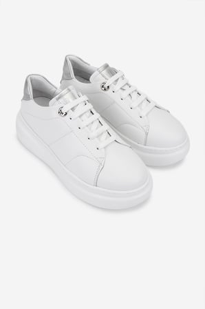 Valmenti Kadın Hakiki Deri Beyaz/Lame Sneakers & Spor Ayakkabı 1116 16000 BN AYK SK25-26 BEYAZ/LAME