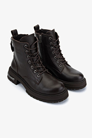 Valmenti Kadın Hakiki Deri Kahverengi Casual Bot 1164 5312 BN BOT SK25-26 KAHVE NAPPA