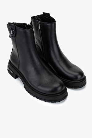 Valmenti Kadın Hakiki Deri Siyah Casual Bot 1164 25573 BN BOT SK25-26 SIYAH