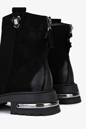 Valmenti Kadın Hakiki Deri Siyah Nubuk Casual Bot 1164 25573 BN BOT SK25-26 SIYAH NBK