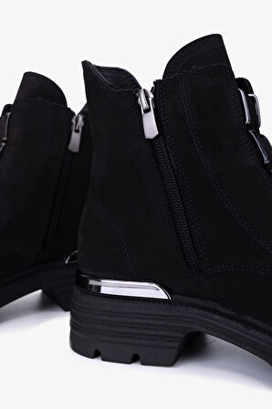 Valmenti Kadın Hakiki Deri Siyah Nubuk Casual Bot 1164 2353524 BN BOT SK25-26 SIYAH NBK