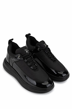Tamer Tanca Kadın Suni Deri/Tekstil Siyah Sneakers & Spor Ayakkabı 1172 ONL-07 BN AYK SK25-26 SIYAH