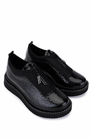 Tamer Tanca Kadın Suni Deri/Tekstil Siyah Casual Ayakkabı 1172 666 BN AYK SK25-26 SIYAH BSK