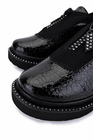 Tamer Tanca Kadın Suni Deri/Tekstil Siyah Casual Ayakkabı 1172 666 BN AYK SK25-26 SIYAH BSK