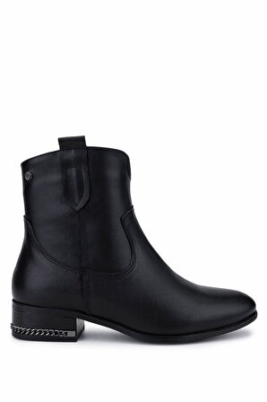 Tamer Tanca Kadın Hakiki Deri Siyah Deri Topuklu Bot 322 2152713 BN BOT SK25-26 SIYAH DR