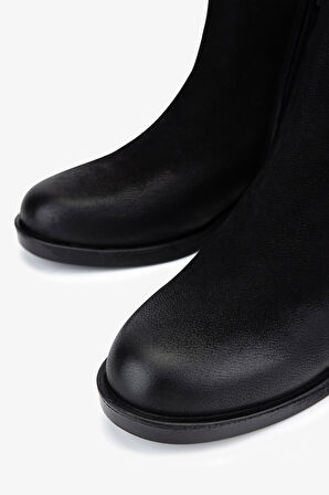 Valmenti Kadın Hakiki Deri Siyah Nubuk Düz Bot 322 2552202 BN BOT SK25-26 SIYAH NBK