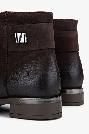 Valmenti Kadın Hakiki Deri Kahverengi Nubuk Düz Bot 322 2552202 BN BOT SK25-26 KAHVE NBK